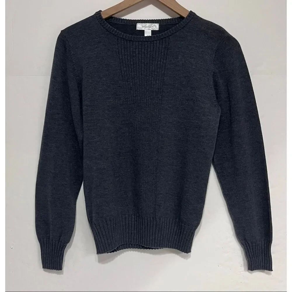 Dressbarn Gray Ribbed Sweater   Size S